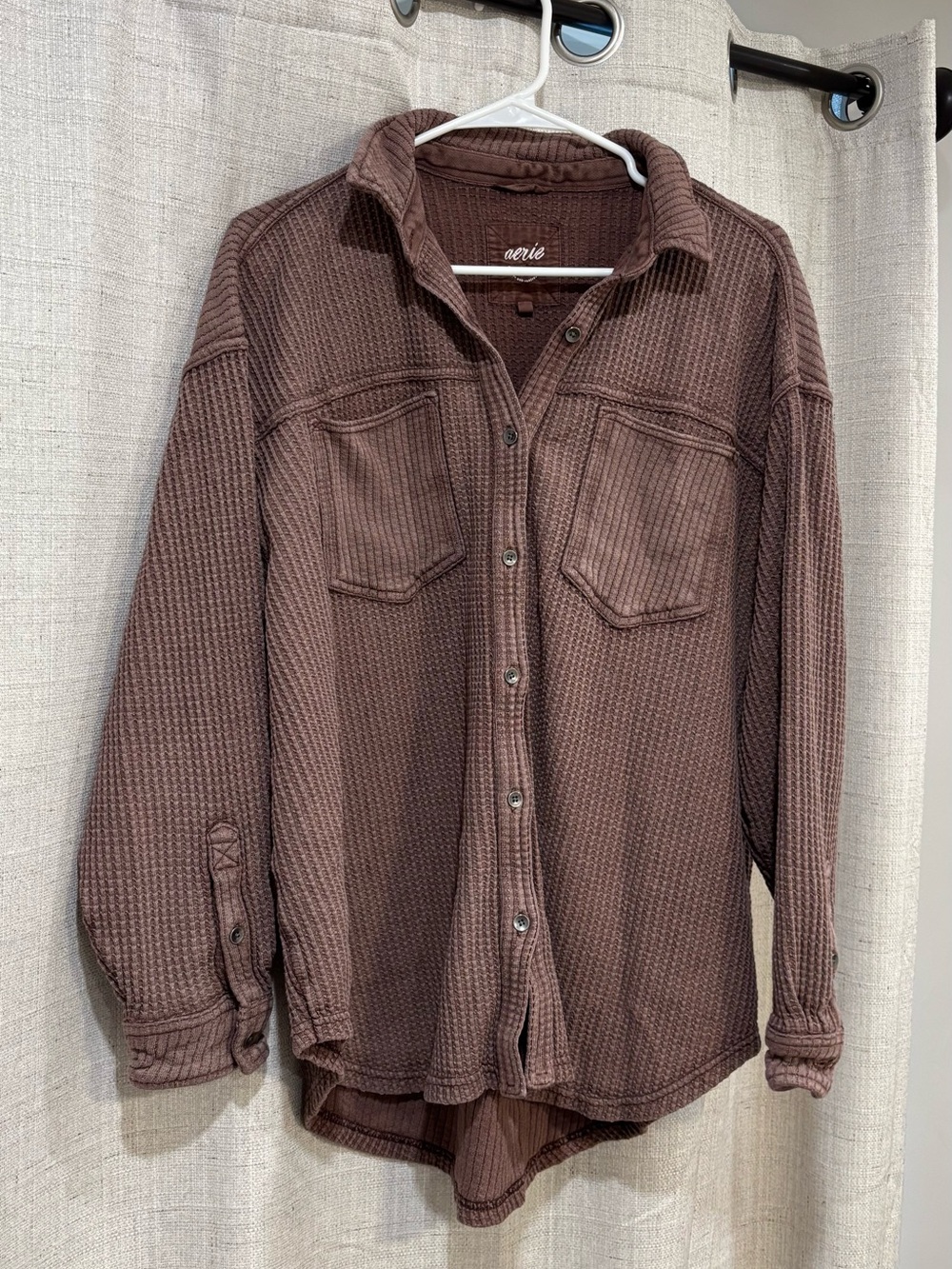 Aerie Anytime Fave Waffle Knit Shacket